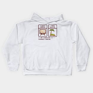 First Teach Then Beach - Pixel Game Retro Kids Hoodie